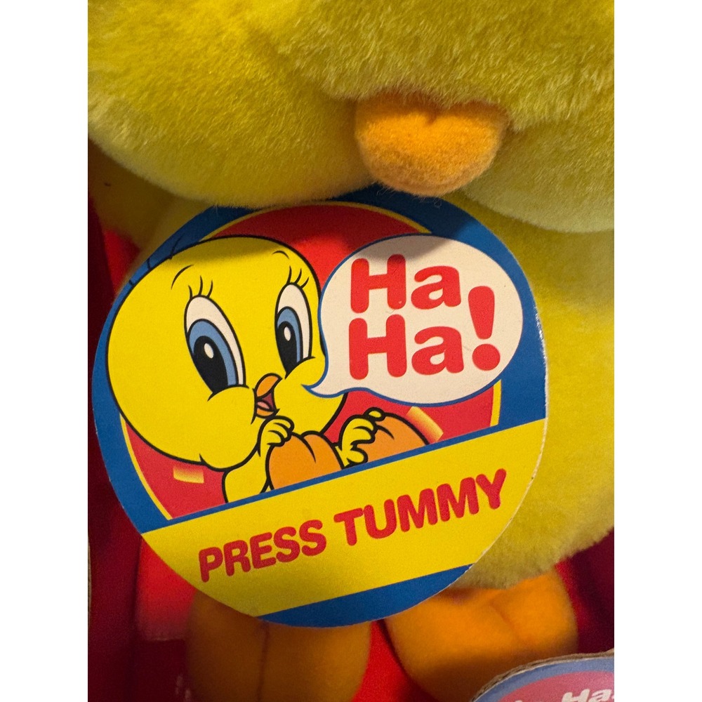 Vintage 1998 Warner Bros Studio Laughing Tweety Bird Plush Looney Tunes Box - Picture 8 of 9